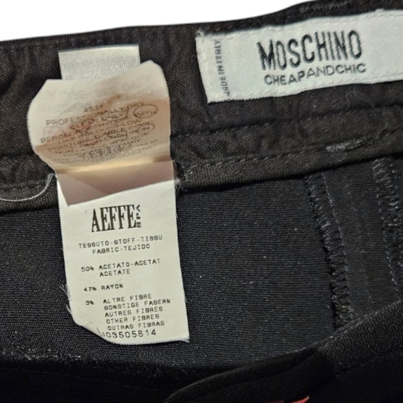 Moschino Cheap & Chic Vintage Black Straight Leg Trouser Pants sz 6 (28) EUC - Picture 4 of 4